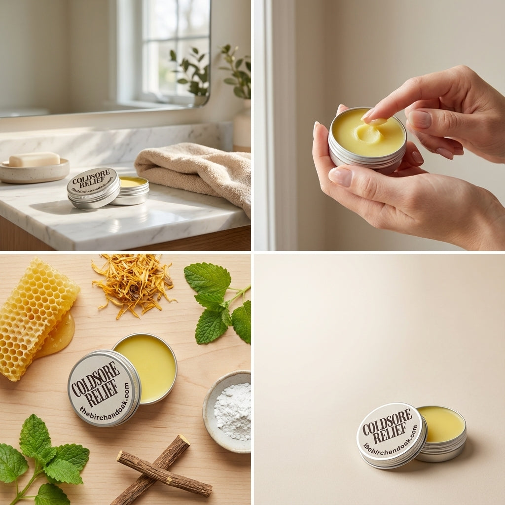 Birch & Oak Cold Sore Relief Balm | Natural Herbal Healing with Tallow